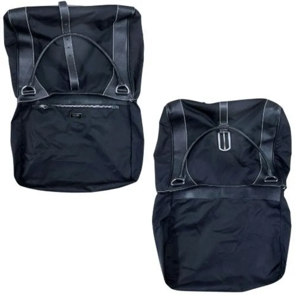 Prada Leather/Nylon Buckled Satchel Tote Bag